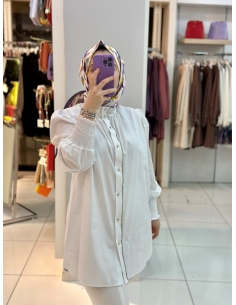 Levidor Pamuklu Taşlı Tunik beyaz