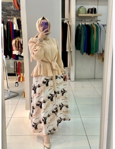 N Prive Keten Takım Krem