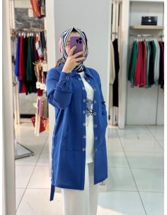 N Prive Keten 2li Takım mavi