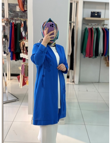 N Prive Keten 2li Kimono Takım mavi