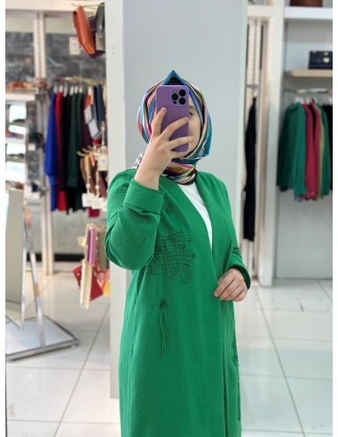 N Prive Keten 2li Kimono Takım yeşil