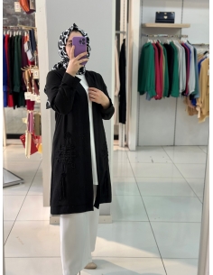 N Prive Keten 2li Kimono Takım siyah 2