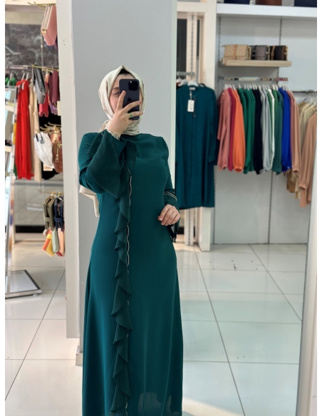 Nivale Abiye Elbise zümrüt 4023