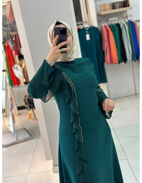 Nivale Abiye Elbise zümrüt 4023