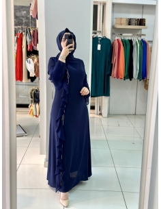 Nivale Abiye Elbise Lacivert 4023