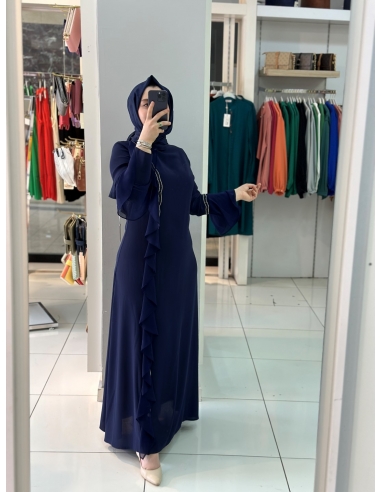 Nivale Abiye Elbise Lacivert 4023