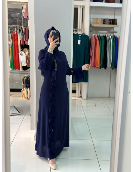 Nivale Abiye Elbise Lacivert 4023