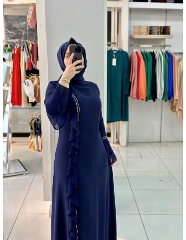 Nivale Abiye Elbise Lacivert 4023