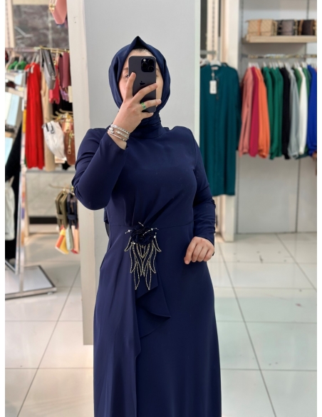 Zen Abiye Elbise lacivert 2139