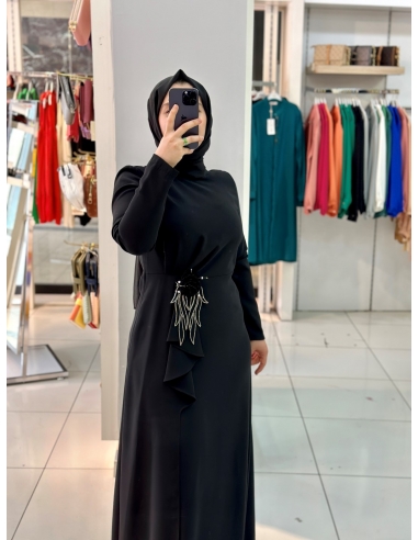 Zen Abiye Elbise siyah 2139