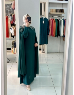 Zen Abiye Elbise zümrüt 4023