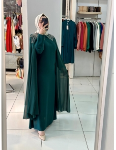 Zen Abiye Elbise zümrüt 4023 2