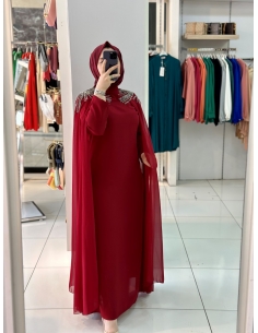 Zen Abiye Elbise  4023 bordo