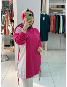 N Prive Bambu Kapüşonlu Tunik fuşya