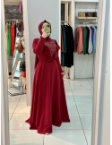Mısra Zen Abiye Elbise 2109 bordo