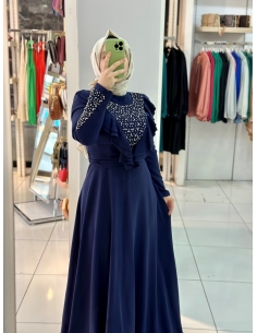 Mısra Zen Abiye Elbise 2109 lacivert 2