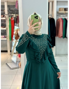 Mısra Zen Abiye Elbise 2109 yeşil 2