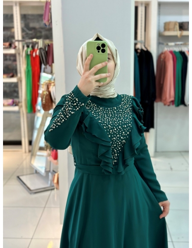 Mısra Zen Abiye Elbise 2109 yeşil