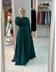 Mısra Zen Abiye Elbise 2102 zümrüt 2