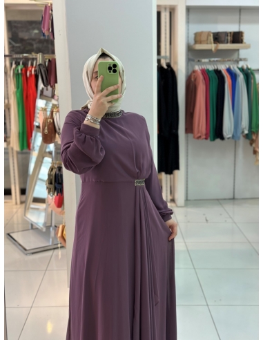 Mısra Zen Abiye Elbise 5008 lila