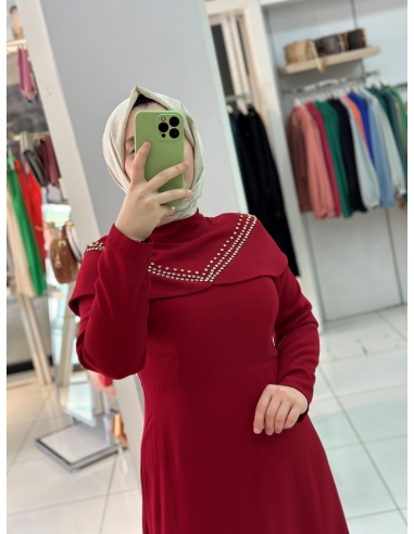 Mısra Zen Abiye Elbise 4021 bordo