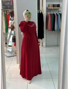 Mısra Zen Abiye Elbise 4021 bordo