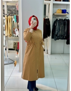 Levidor Belden Sıkmalı Trenç camel