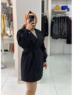 N Prive Trençkot 14059 siyah 2