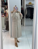 N Prive Kaşe Kaban 14069 Taş rengi