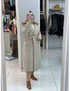 N Prive Kaşe Kaban 14069 Taş rengi 2