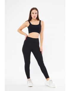 Lesa Wear Fitilli İçi Şardonlu Tayt SİYAH