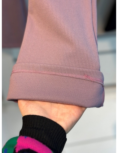 Lesa Wear Fitilli İçi Şardonlu İspanyol Tayt SİYAH