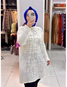 N Prive Triko Tunik 34034 beyaz