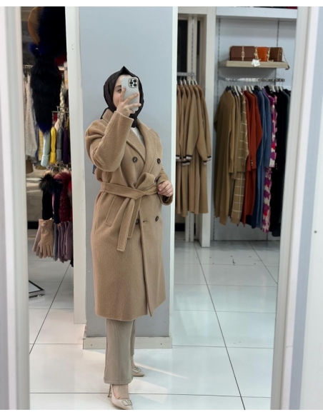 Düşes Tüylü Kaşe Kaban