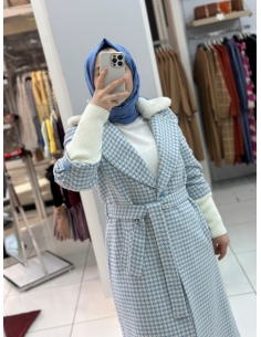 Zafina Kazayağı Kaşe Kaban İNDİGO 2