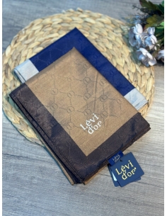 Levidor Tek Şeritli Monogram Şal