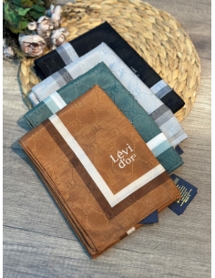 Levidor Çift Şeritli Monogram Şal