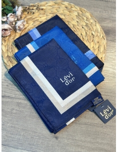 Levidor Çift Şeritli Monogram Şal