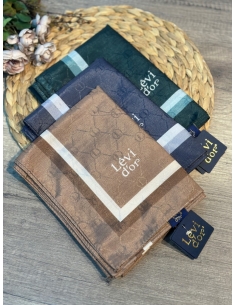 Levidor Çift Şeritli Monogram Şal