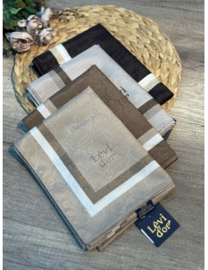 Levidor Çift Şeritli Monogram Şal