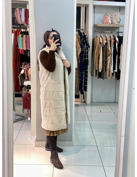 N Prive Kürklü Yelek Bej