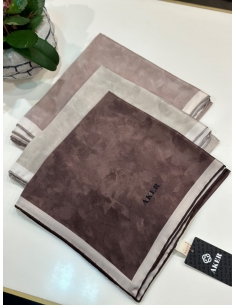 Aker Bulut Desen Saf İpek Eşarp