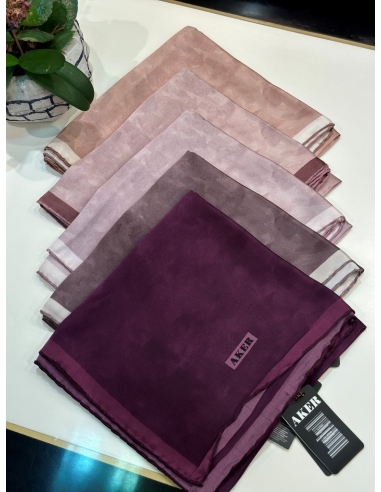 Aker Bulut Desen Saf İpek Eşarp