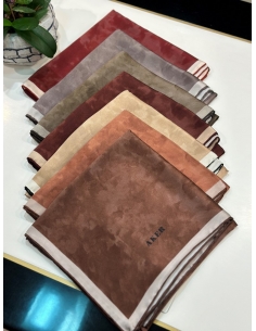 Aker Bulut Desen Saf İpek Eşarp