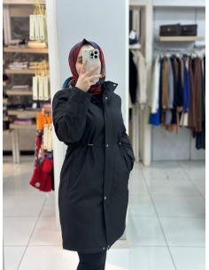 YML Trençkot Kısa siyah 2