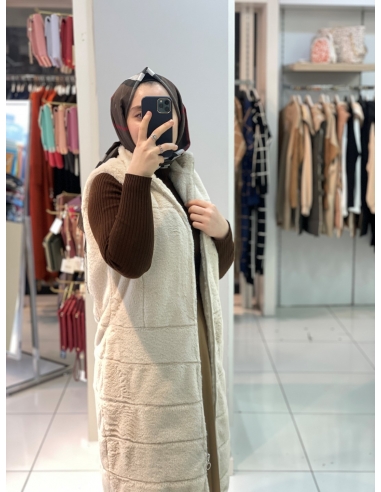 N Prive Kürklü Yelek Bej