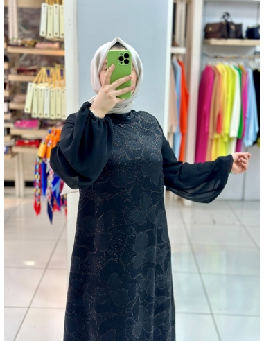 N Prive Abiye Jakar Elbise Siyah 13145