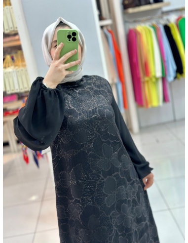 N Prive Abiye Jakar Elbise Siyah 13145