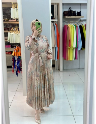 N Prive Simli Plise Detaylı Abiye Elbise 13157