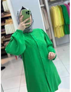 N Prive Nakışlı Modal Tunik yeşil 19199 2